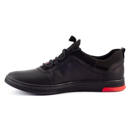 Polbut Chaussures de sport en cuir pour hommes K24, noires 2