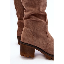 WS1 Bottes au-dessus du genou à talons bas pour femmes, marron Beveta brun 2 WS1 Bottes au-dessus du genou à talons bas pour femmes, marron Beveta brun 2