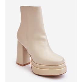 WS1 Bottines pour femmes à talon haut et plateforme, Sandstra beige clair 1 WS1 Bottines pour femmes à talon haut et plateforme, Sandstra beige clair 1