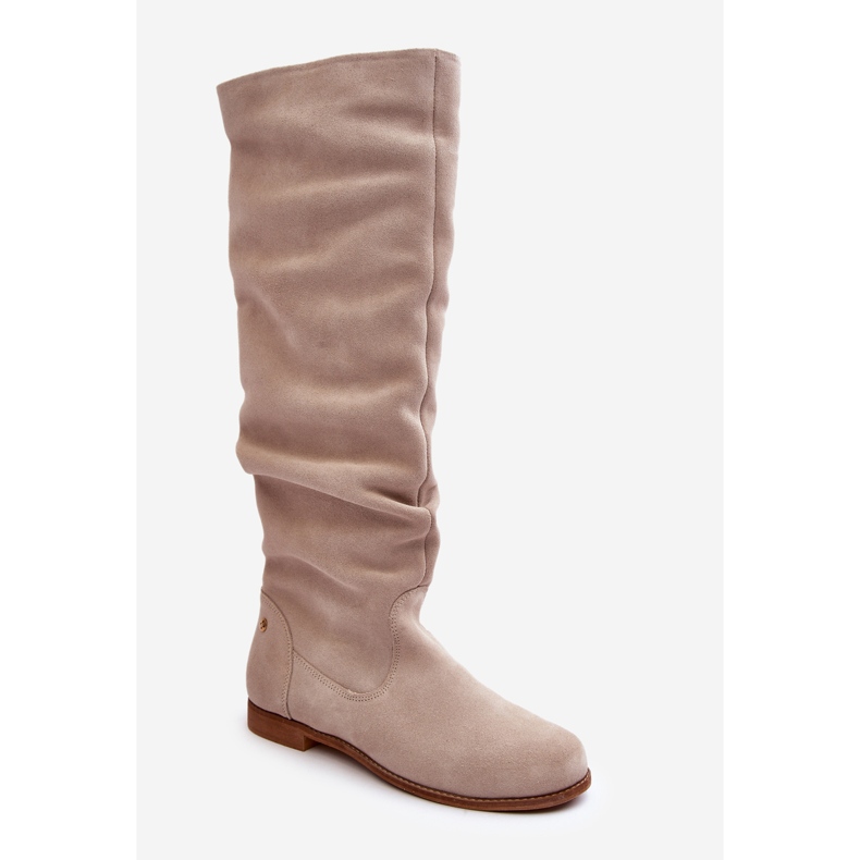 Bottes Genou En Daim Pour Femme Maciejka 05790-22 Beige Clair 1