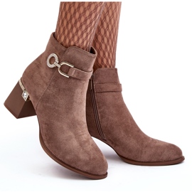 WJ2 Bottines en daim marron pour femmes à la mode Nola brun 9