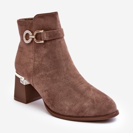 WJ2 Bottines en daim marron pour femmes à la mode Nola brun 1