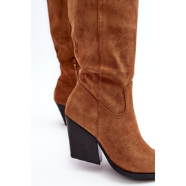 Bottes de cowboy Delia en daim camel à la mode brun 4