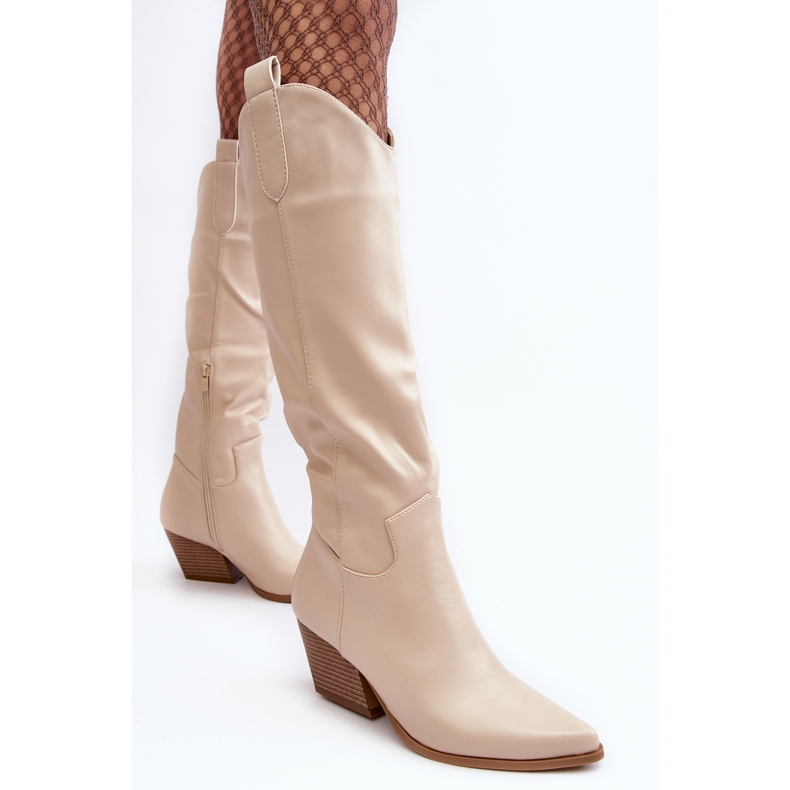 WJ2 Bottes de cowboy beige clair pour femmes par Kaspella 2 WJ2 Bottes de cowboy beige clair pour femmes par Kaspella 2