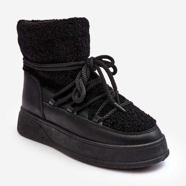 FG2 Bottes de neige à plateforme pour femmes noires Ahatissa 1