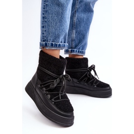 FG2 Bottes de neige à plateforme pour femmes noires Ahatissa 2