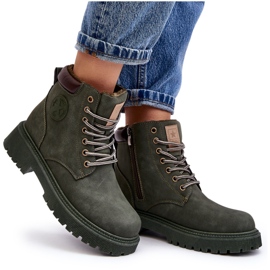 PE1 Bottines chaudes en cuir vert foncé Felizia 9
