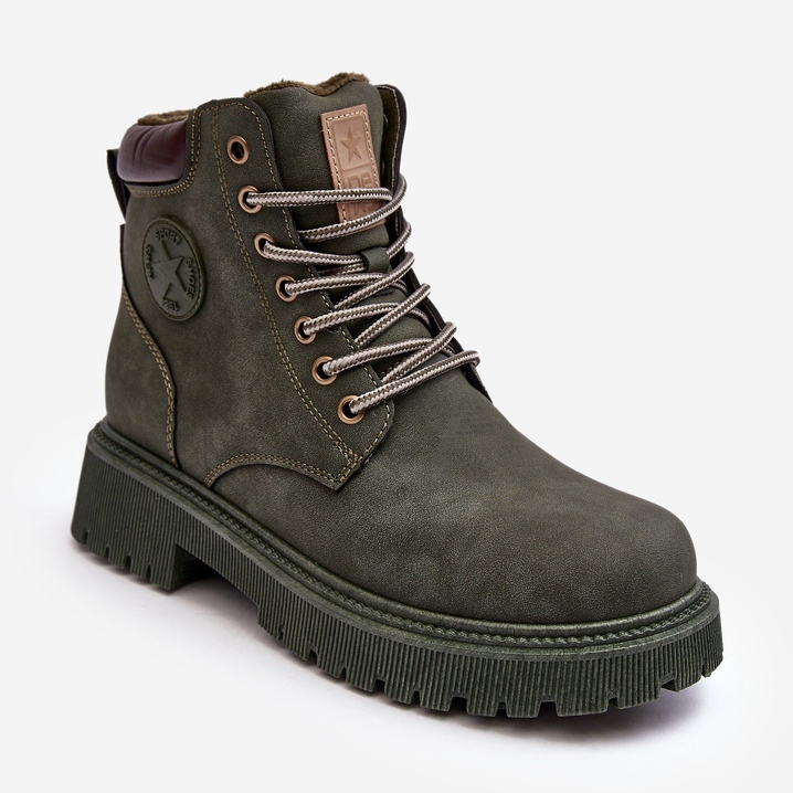 PE1 Bottines chaudes en cuir vert foncé Felizia 1
