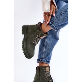 PE1 Bottines chaudes en cuir vert foncé Felizia 4