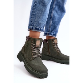 PE1 Bottines chaudes en cuir vert foncé Felizia 3