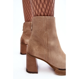 Bottines Femme En Daim à Talon Haut Beige Lemar Remilda 5