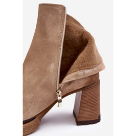 Bottines Femme En Daim à Talon Haut Beige Lemar Remilda 2