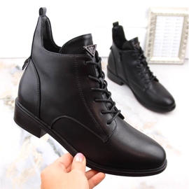 Bottines isolées noires à talons plats par Filippo DBT4822 le noir 1