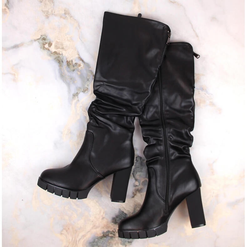 Bottines à talons hauts froissées et isolées pour femme Filippo DKZ4814 noir 1