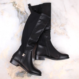Bottes femme avec caoutchouc élastique, isolées noir Filippo DKZ4821 1