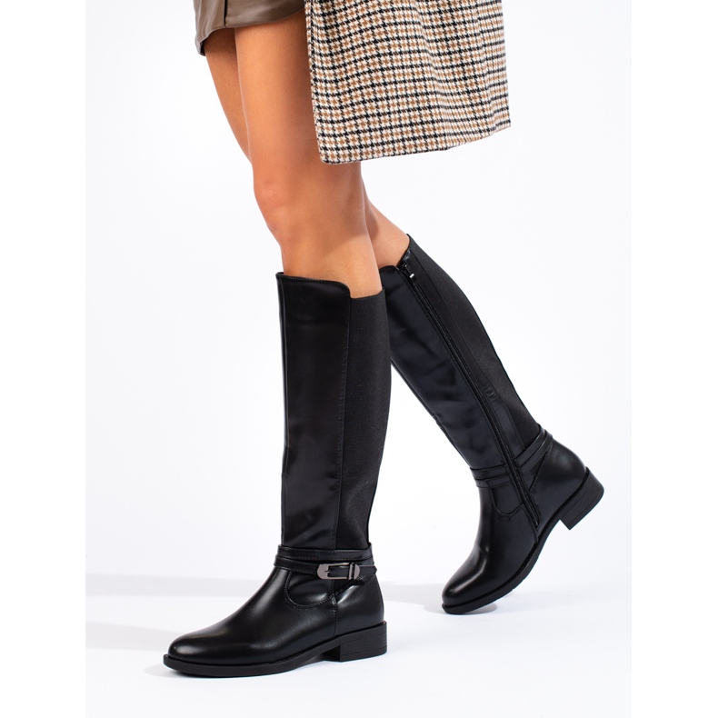 Bottes classiques noires pour femmes par Shelovet le noir 1