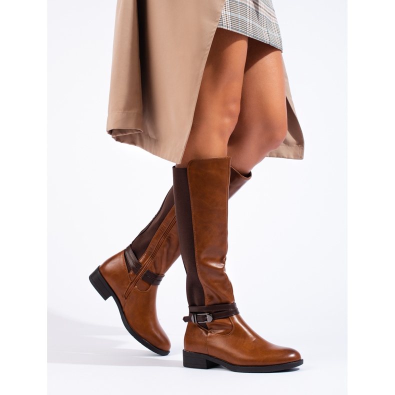 Bottes camel classiques pour femmes par Shelovet brun 1