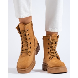 Travailleurs en daim camel pour femmes Shelovet brun 2