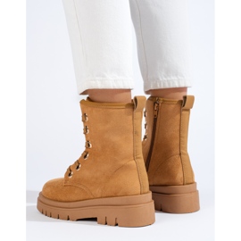 Travailleurs en daim camel pour femmes Shelovet brun 3