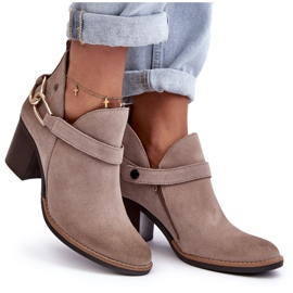 Bottes à Talons Hauts en Daim pour Femme Maciejka 06247-04 Beige 8