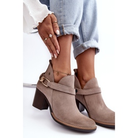 Bottes à Talons Hauts en Daim pour Femme Maciejka 06247-04 Beige 7
