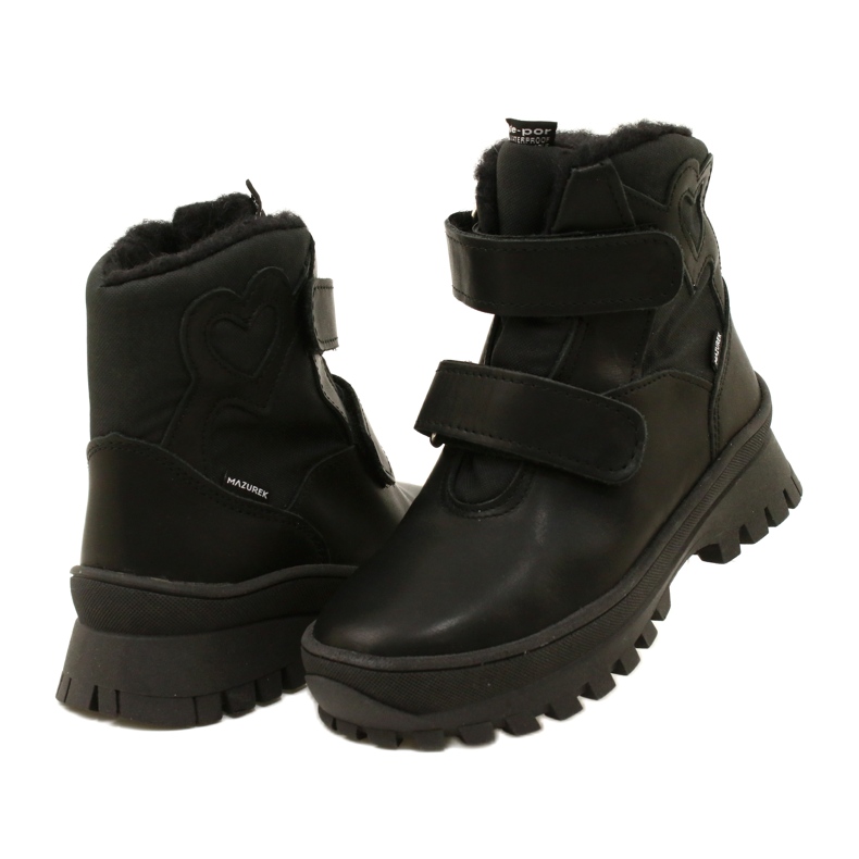 Mazurek Bottes de neige en cuir Boots imperméables noir 4