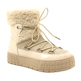 Bottes de neige Filippo avec fourrure de fourrure verni beige 5