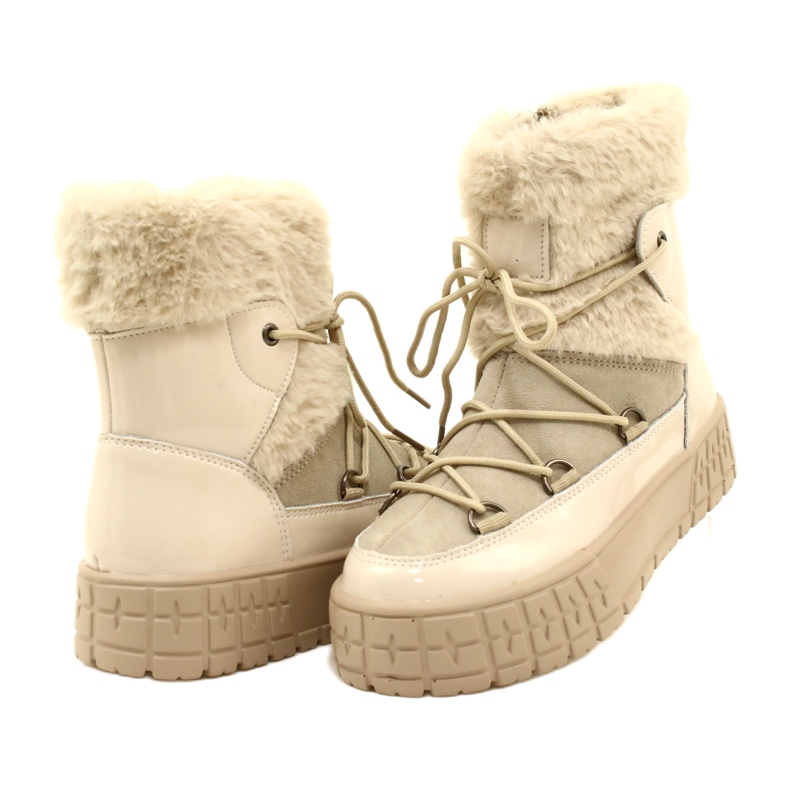 Bottes de neige Filippo avec fourrure de fourrure verni beige 8