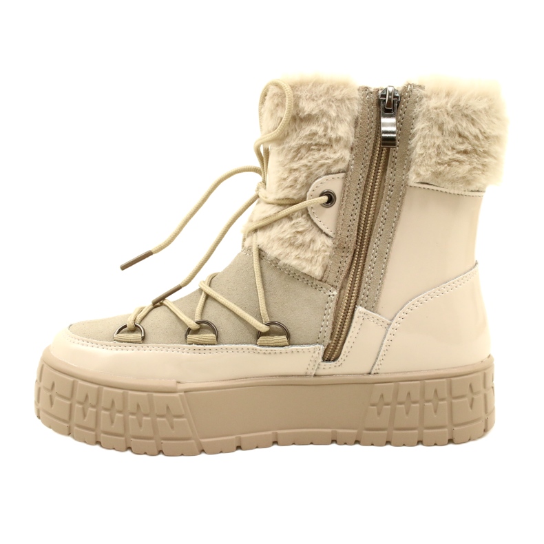 Bottes de neige Filippo avec fourrure de fourrure verni beige 6