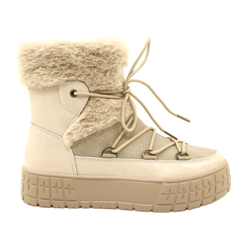 Bottes de neige Filippo avec fourrure de fourrure verni beige 4