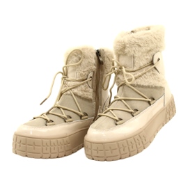 Bottes de neige Filippo avec fourrure de fourrure verni beige 7