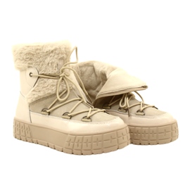 Bottes de neige Filippo avec fourrure de fourrure verni beige 10