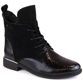 Filippo W PAW476 bottes isolées en cuir verni noir le noir 1