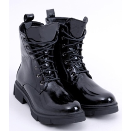 Bottines à lacets laquées par Neil Black le noir 2