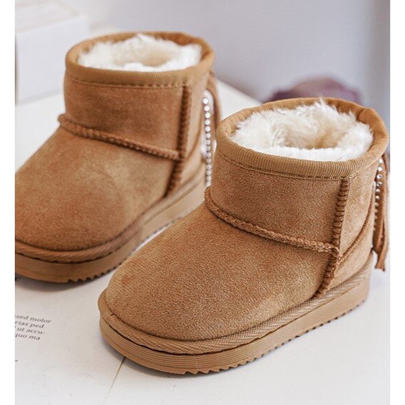 Bottes De Neige Isolées Enfant À Franges Camel Mikyla brun 1