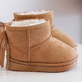 Bottes De Neige Isolées Enfant À Franges Camel Mikyla brun 4