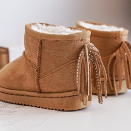 Bottes De Neige Isolées Enfant À Franges Camel Mikyla brun 3