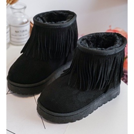 Botte de neige enfant isolée à franges décoratives, Noir Nimia le noir 1
