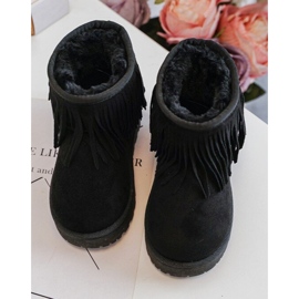 Botte de neige enfant isolée à franges décoratives, Noir Nimia le noir 3