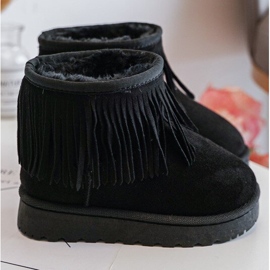 Botte de neige enfant isolée à franges décoratives, Noir Nimia le noir 4