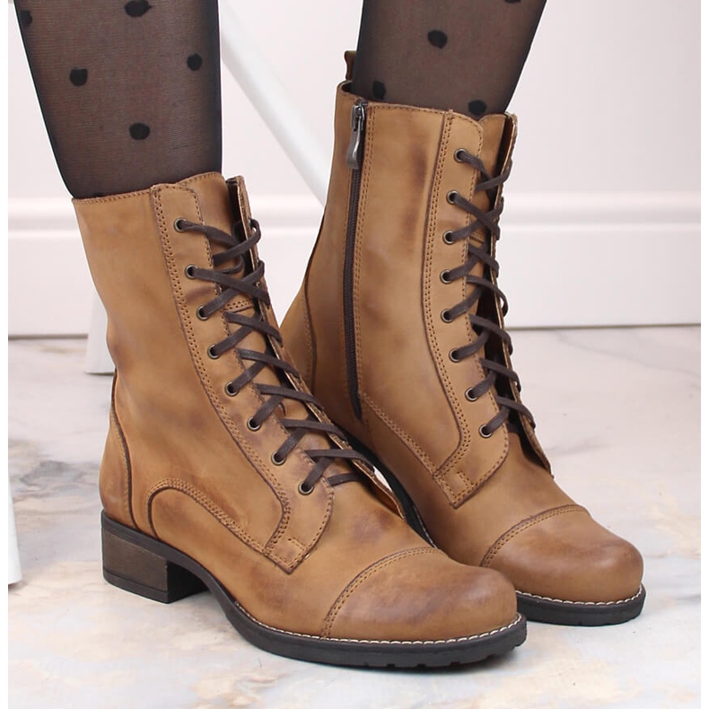 Bottes en cuir marron pour femme Dolce Pietro beige brun 2 Bottes en cuir marron pour femme Dolce Pietro beige brun 2