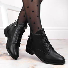 Bottines isolées noires à talons plats par Filippo DBT4822 le noir 5