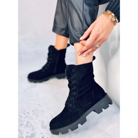 Bottes de travail en daim noir Pansy 2