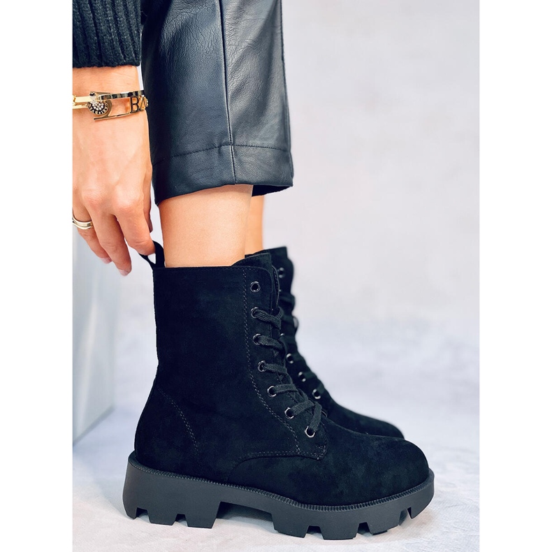 Bottes de travail en daim noir Pansy 1