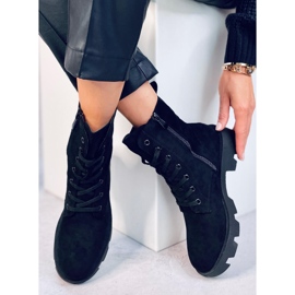 Bottes de travail en daim noir Pansy le noir 4