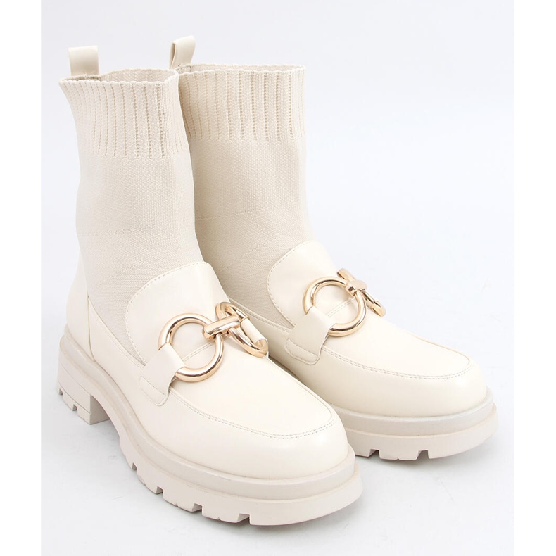 Tige de chaussette beige ton sur ton 2