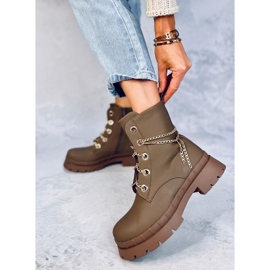Bottes à lacets de Lohan Kaki brun 2
