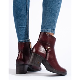 W. Potocki Bottes pour femmes Potocki sur un large poteau bordeaux rouge 2