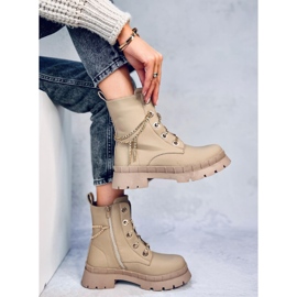 Bottines à lacets Lohan Abricot beige 2