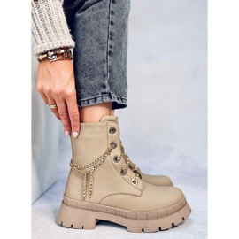Bottines à lacets Lohan Abricot beige 1